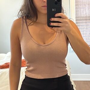 Free People Ribbed Tan Tank Top